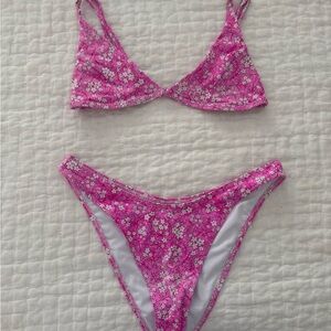 Bright swimwear Pink Floral Two-Piece Bikini